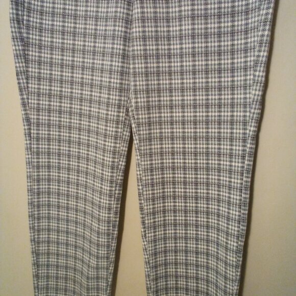 Liverpool Pants Women 10 Stretch Straight Plaid Blue Brown - Picture 6 of 16